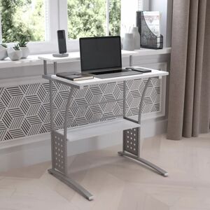 Blue Elephant Computer Desk with Top and Lower Storage Shelves brown/gray 83.82 H x 71.12 W x 59.7 D cm