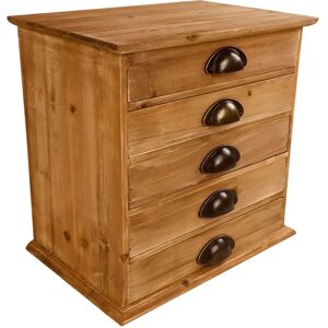 Borough Wharf Mission Viejo 5 Drawer 37.5Cm W Solid Wood Mini Chest brown 37.0 H x 37.5 W x 26.0 D cm