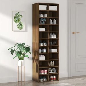 Ebern Designs Shoe Cabinet Shoe Organiser Stand Storage Unit Household Supply Wardrobe Storage Home Cupboard Rack Brown Oak Engineered Wood brown 183.0 H x 54.0 W x 34.0 D cm