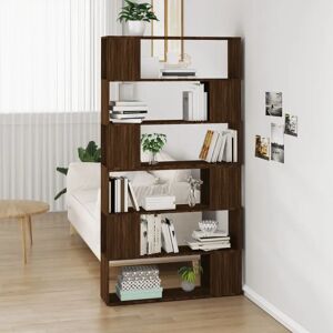 Ebern Designs Book Cabinet Room Divider High Gloss Grey 100X24x188 Cm brown 188.0 H x 100.0 W x 24.0 D cm