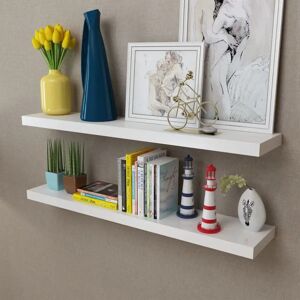 Zipcode Design Yesenia Wall Shelves Display Hanging Shelf Storage brown/white 3.8 H x 100.0 W x 20.0 D cm