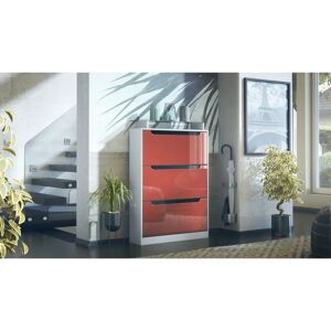 Corrigan Studio Aceto 24 Pair Shoe Storage Cabinet red/black 128.0 H x 89.0 W x 23.0 D cm