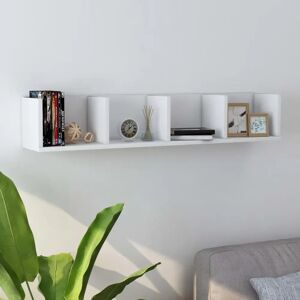 17 Stories CD Multimedia Wall Mounted Storage Rack white 7.09 H x 39.37 W x 18.0 D cm