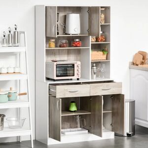 Ebern Designs Deuntae Kitchen Pantry brown/white 180.0 H x 100.0 W x 39.0 D cm