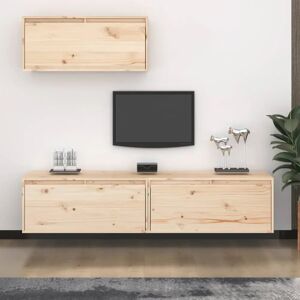 Ebern Designs Gazim Solid Wood Entertainment Unit brown