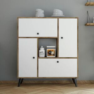 Wade Logan Mcnelly Kitchen Pantry white/brown 120.0 H x 105.0 W x 35.0 D cm