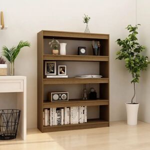 17 Stories Book Cabinet/Room Divider White 100X30x135.5 Cm Solid Pinewood brown 135.5 H x 100.0 W x 30.0 D cm