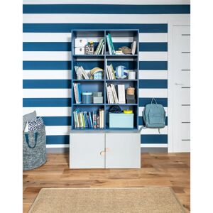 Ebern Designs Dristan Bookcase blue 142.0 H x 94.0 W x 35.0 D cm