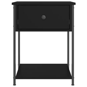vidaXL Iron Bedside Table black 58.0 H x 44.0 W x 45.0 D cm