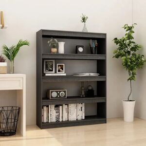 17 Stories Book Cabinet/Room Divider White 100X30x135.5 Cm Solid Pinewood gray 135.5 H x 100.0 W x 30.0 D cm