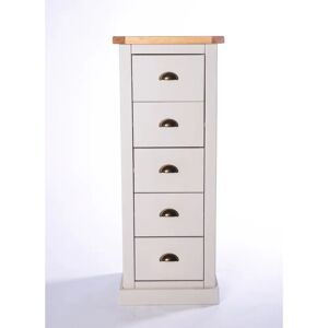 House of Hampton Koby 5 Drawer Chest gray/white 115.0 H x 45.0 W x 40.0 D cm