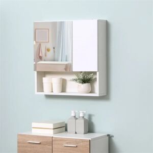 Ebern Designs Arvill 54Cm W x 55Cm H x 15Cm D Bathroom Storage Furniture Set brown/white 55.0 H x 54.0 W x 15.0 D cm