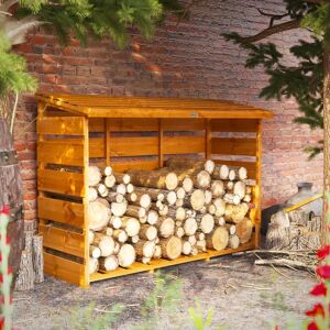 POWER 179cm W x 71.1cm D Solid Wood Log Store brown/yellow 128.0 H x 179.0 W x 71.1 D cm