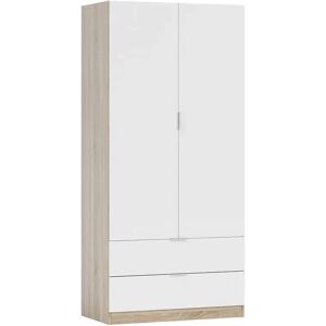 Zipcode Design Cloakroom Burbank, Bedroom Wardrobe With 2 Doors And 2 Drawers, Bedroom Furniture With Clothes Rail white 180.0 H x 82.0 W x 52.0 D cm