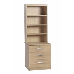 Ebern Designs Brenai 3 Drawer 3 Shelf Storage Cabinet brown 182.0 H x 60.0 W x 54.0 D cm
