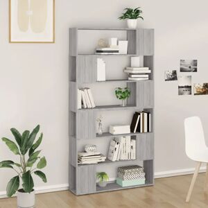 Ebern Designs Book Cabinet Room Divider High Gloss Grey 100X24x188 Cm gray 188.0 H x 100.0 W x 24.0 D cm