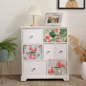 17 Stories Aagat 7 Drawer 65Cm W Chest of Drawers brown/white 73.0 H x 65.0 W x 35.0 D cm