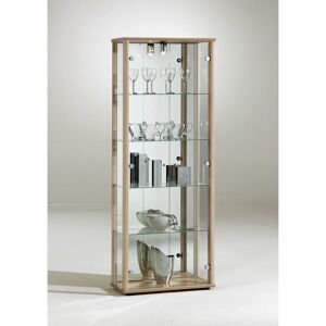 Ebern Designs Rachel Standard Curio Cabinet with Lighting brown 172.0 H x 58.0 W x 33.0 D cm