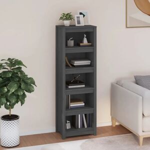 Ophelia & Co. Book Cabinet 50X35x154 Cm Solid Wood Pine gray/black 154.0 H x 80.0 W x 35.0 D cm