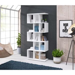 Brayden Studio Alekzander 210.5cm H x 90cm W Geometric Bookcase white 210.5 H x 90.0 W x 40.0 D cm