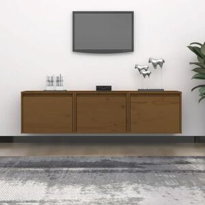 Ebern Designs Galarraga Solid Wood TV Stand brown