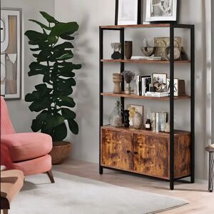 Latitude Run Abisia Bookcase Industrial Rustic Brown Living Room Furniture brown 120.0 H x 70.0 W x 30.0 D cm
