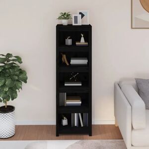 Ophelia & Co. Book Cabinet 50X35x154 Cm Solid Wood Pine black 154.0 H x 80.0 W x 35.0 D cm