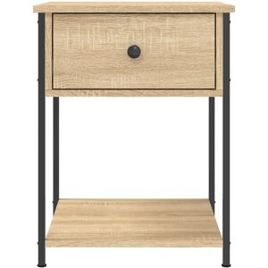 vidaXL Iron Bedside Table brown 58.0 H x 44.0 W x 45.0 D cm