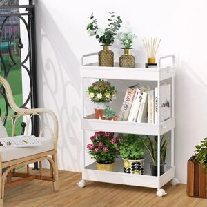 Rebrilliant Lidia Utility Cart white 66.6 H x 40.1 W x 22.1 D cm