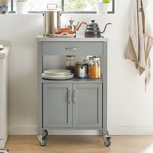 Marlow Home Co. Enevold 60 Cm Kitchen Trolley Stainless Steel Top with Locking Wheels gray 92.0 H x 60.0 W x 44.0 D cm