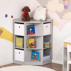 Ebern Designs Bodha 57.4Cm Kids Book Display in Grey/White brown/gray/white 94.0 H x 57.4 W x 57.4 D cm