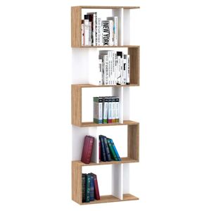 Latitude Run Meta Bookcase white/brown 184.5 H x 60.0 W x 24.0 D cm