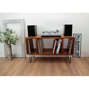 George Oliver Record Player Stand, Vinyl LP Record Storage, Hifi Rack, Turntable Unit, Vinyl Storage Furniture brown