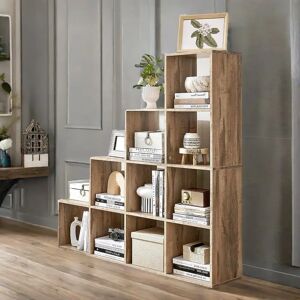 Borough Wharf Shaima 129.5cm H x 129.5cm W Bookcase Shelves Home Living Room Furniture brown 129.5 H x 129.5 W x 29.0 D cm