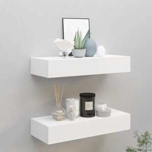 Ebern Designs Azarie 2 Piece Floating Shelf with Drawer white 10.0 H x 60.0 W x 23.5 D cm
