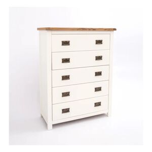 House of Hampton 5 Drawer Chest Of Drawers brown/green/white 115.0 H x 90.0 W x 40.0 D cm