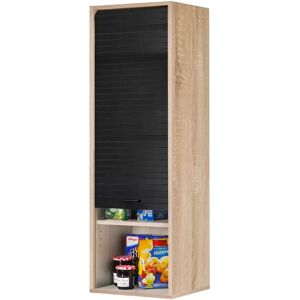 Ebern Designs Atalay Kitchen Pantry black/brown/white 123.6 H x 40.0 W x 35.0 D cm