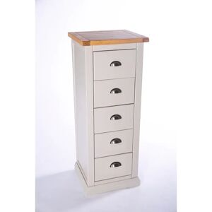 House of Hampton Cristopher 5 Drawer 45Cm W Tallboy gray/white 115.0 H x 45.0 W x 40.0 D cm