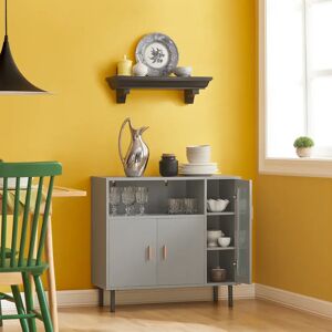 Ebern Designs Leasha Kitchen Cabinet brown/gray 75.0 H x 80.0 W x 35.0 D cm