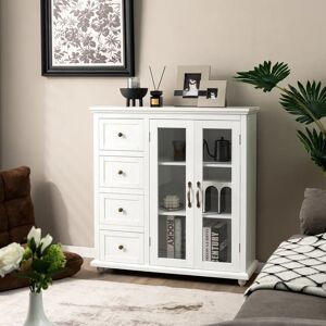 ClassicLiving Ameela 91 Sideboard brown/white 95.0 H x 91.0 W x 30.0 D cm