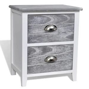 House of Hampton Andrade 2 Drawer Bedside Table brown/gray/white 45.0 H x 38.0 W x 28.0 D cm