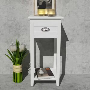 Rosalind Wheeler Ellasyn 1 Drawer Bedside Table white 63.0 H x 30.0 W x 30.0 D cm