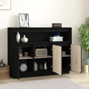 17 Stories Masciarelli 104.5 Cm Wide Pine Solid Wood Server black 80.0 H x 104.5 W x 34.0 D cm