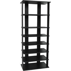 Latitude Run 7 Tier Free Standing Multimedia Storage Rack black 111.0 H x 46.0 W x 27.0 D cm