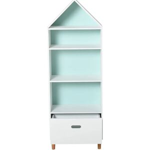 Isabelle & Max Mamie 50cm Bookcase in White/Green brown/green/white 142.0 H x 50.0 W x 30.0 D cm