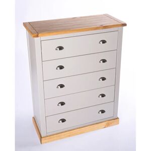 House of Hampton Keshawn 5 Drawer 90Cm Chest Of Drawers gray 115.0 H x 90.0 W x 40.0 D cm