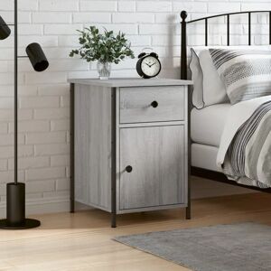 vidaXL Iron Bedside Table gray 60.0 H x 40.0 W x 42.0 D cm