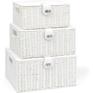 17 Stories 3 Piece Plastic Storage Box Set white 18.5 H x 36.0 W x 28.0 D cm