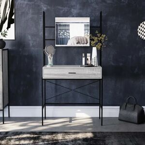 Borough Wharf Oscar Industrial Dressing Table with Mirror, Modern Bedroom Furniture gray 150.0 H x 83.0 W x 40.0 D cm