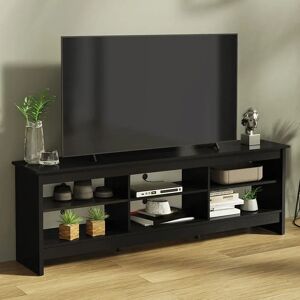 MADESA TV Stand with 6 Shelves and Cable Management for TVs up to 75 inches - 60 H x 36 D x 180 L cm black 60.0 H x 180.0 W x 36.0 D cm